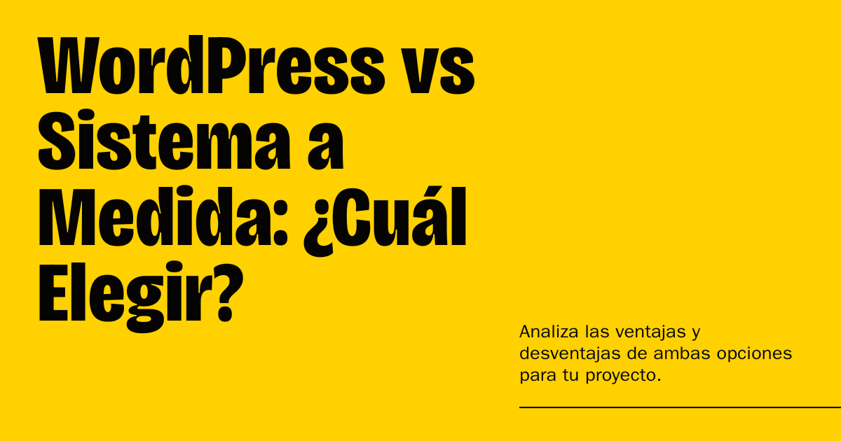 WordPress vs Sistema a medida: ¿Qué le conviene a tu MYPE?
